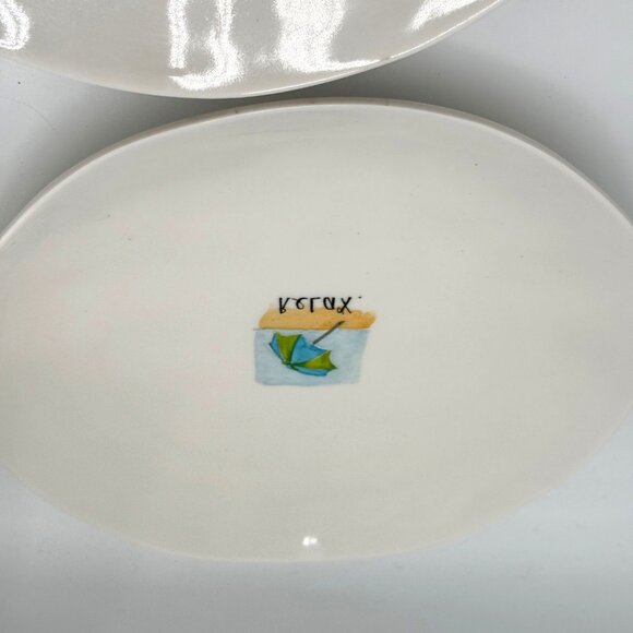 Snack Dessert Plate Pool Safe Beach ￼Set Let’s Go To The Beach Rae Dunn Melamine - Picture 4 of 7